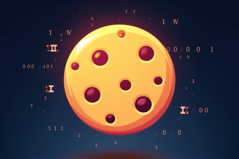 Ilustración de una galleta digital representando una cookie